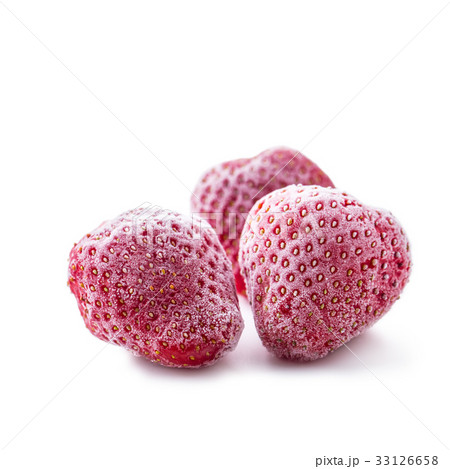Strawberry. Frozen strawberry isolated on white. 33126658