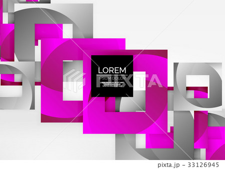 Squares geometric shapes in light grey 3d space 33126945