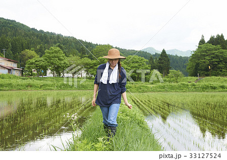 農業女子 田植え 休憩 農業女子 田植え 休憩 33127524