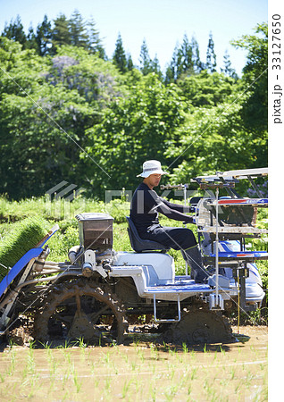 田植え機を運転する男性 33127650
