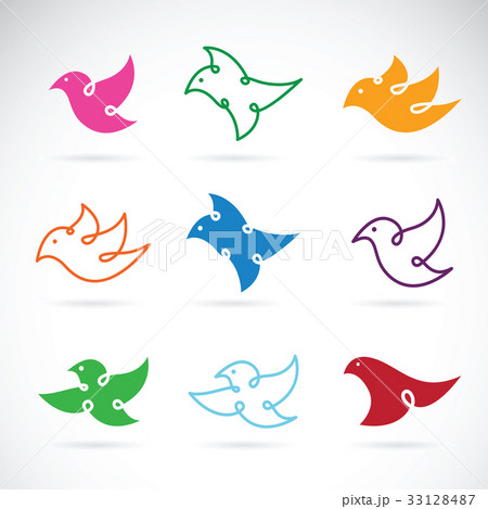 Vector group of bird design on white background. 33128487