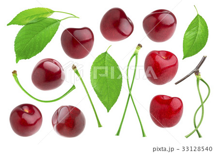 Cherry isolated on white background. Collection Cherry isolated on white background. Collection 33128540