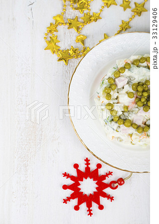 Salad on a festive Christmas table 33129406