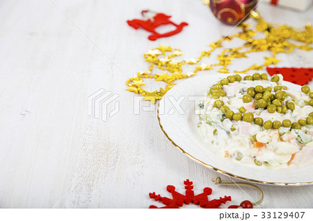 Salad on a festive Christmas table 33129407