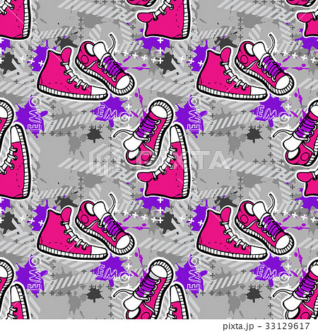 Hipsters or emo seamless pattern 33129617