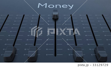 Sliding fader with money inscription. Conceptual Sliding fader with money inscription. Conceptual 33129729