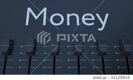 Multiple sliding faders on a panel with money Multiple sliding faders on a panel with money 33129916