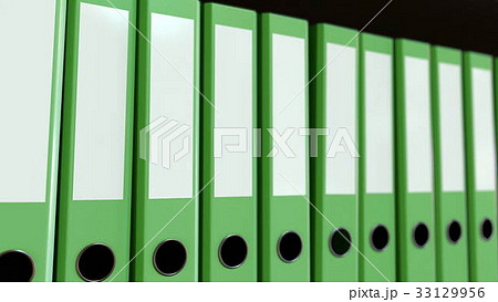 Green office binders. 3D rendering Green office binders. 3D rendering 33129956