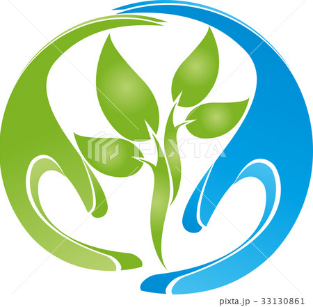 Two hands and tree, plant, nature and gardener log 33130861