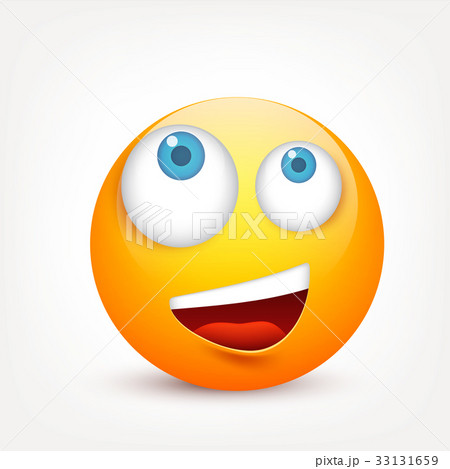 Smiley with blue eyes,emoticon. Yellow face with Smiley with blue eyes,emoticon. Yellow face with 33131659
