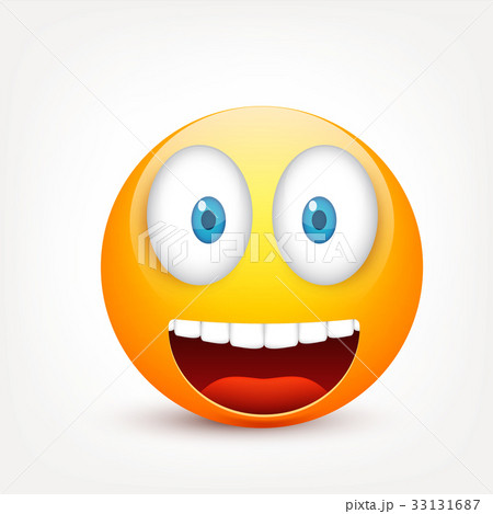 Smiley with blue eyes,emoticon. Yellow face with Smiley with blue eyes,emoticon. Yellow face with 33131687