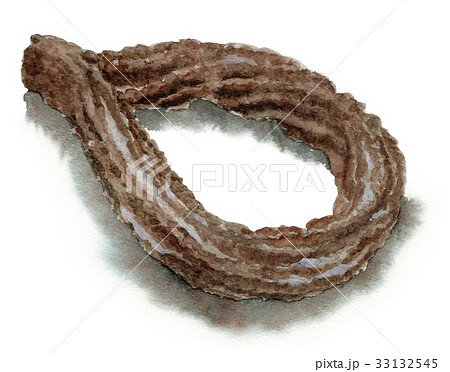 アナログ水彩ココアチュロスドーナツ アナログ水彩ココアチュロスドーナツ 33132545