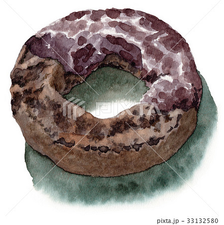 アナログ水彩ダブルチョコファッションドーナツ アナログ水彩ダブルチョコファッションドーナツ 33132580