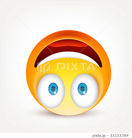 Smiley with blue eyes,emoticon. Yellow face with 33133764