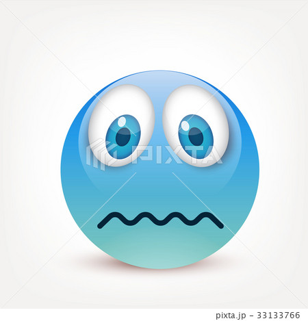 Smiley with blue eyes,emoticon. Blue face with 33133766