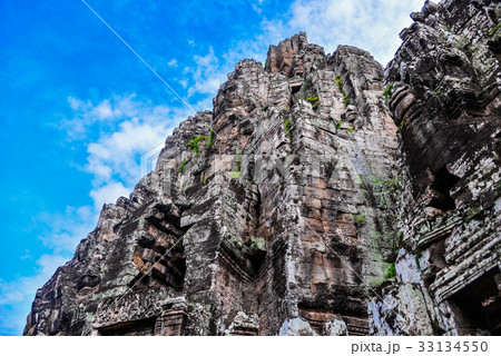 Bayon temple with smiling stone faces, Cambodia Bayon temple with smiling stone faces, Cambodia 33134550