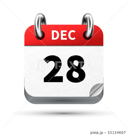 icon of calendar with 28 december date on white 33134607