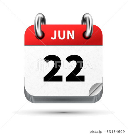 icon of calendar with 22 june date on white 33134609