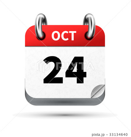 icon of calendar with 24 october date on white 33134640