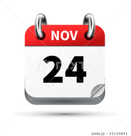 icon of calendar with 24 november date on white 33134641