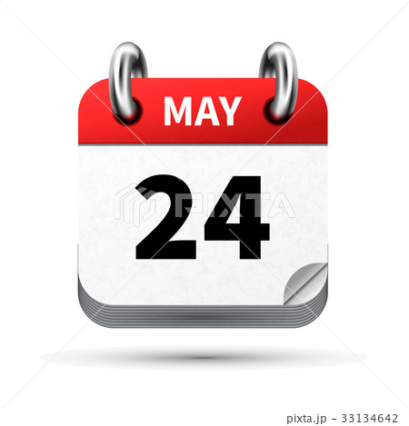 icon of calendar with 24 may date on white 33134642