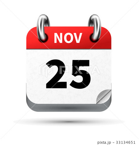icon of calendar with 25 november date on white 33134651