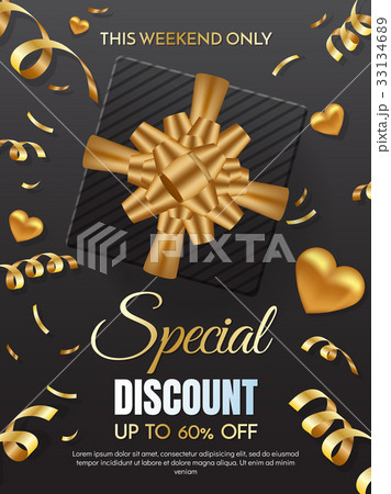 gift box sale template banner Vector background 33134689