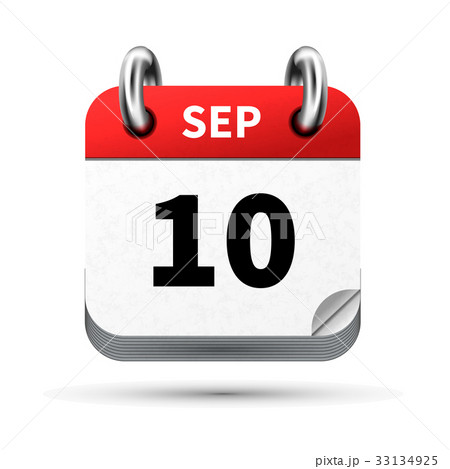 icon of calendar with 10 september date on white 33134925