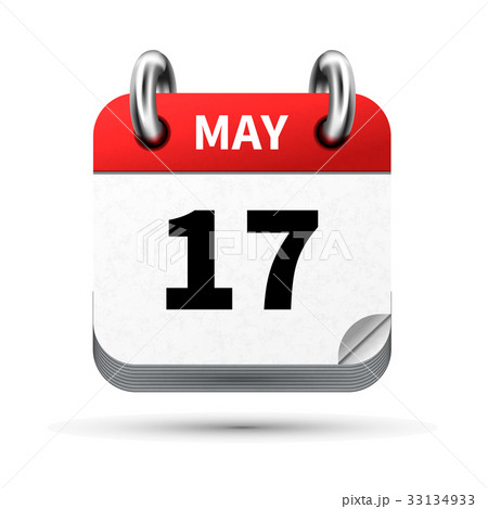 icon of calendar with 17 may date on white 33134933