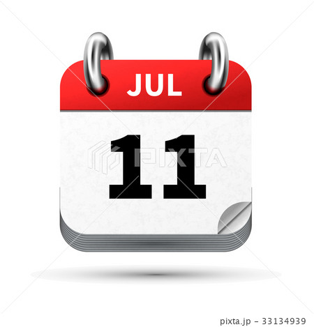 icon of calendar with 11 july date on white 33134939