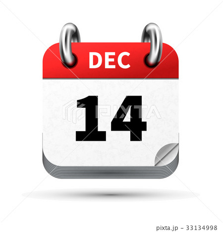 icon of calendar with 14 december date on white icon of calendar with 14 december date on white 33134998