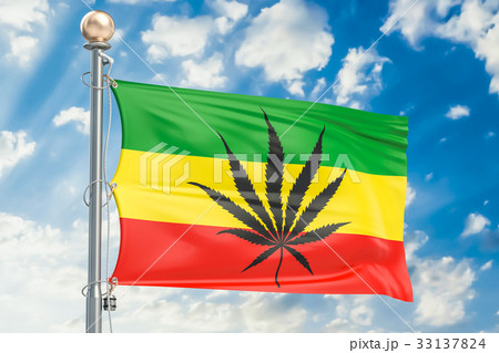 Rasta Flag, Cannabis leaf on Rastafarian flag Rasta Flag, Cannabis leaf on Rastafarian flag 33137824