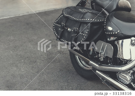 Contemporary motorbike locating outside 33138316