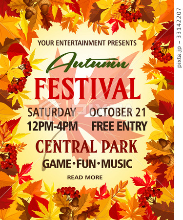 Autumn vector party festival invitation poster 33142207