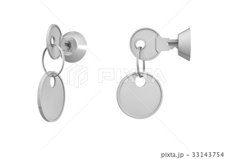3d rendering of keys with attached blank labels 33143754