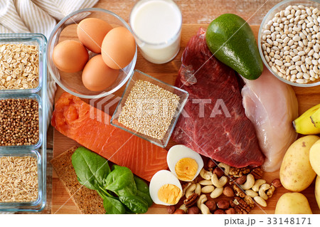 natural protein food on table 33148171