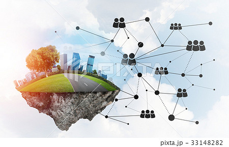 Concept of modern networking technologies and eco green construction 33148282