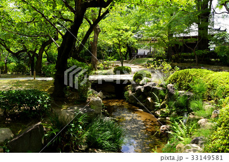 大阪 四天王寺の日本庭園の写真素材