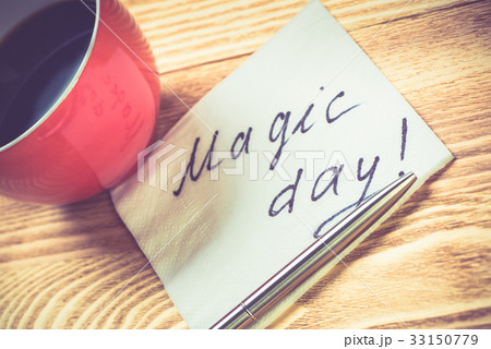 Romantic message written on napkin 33150779