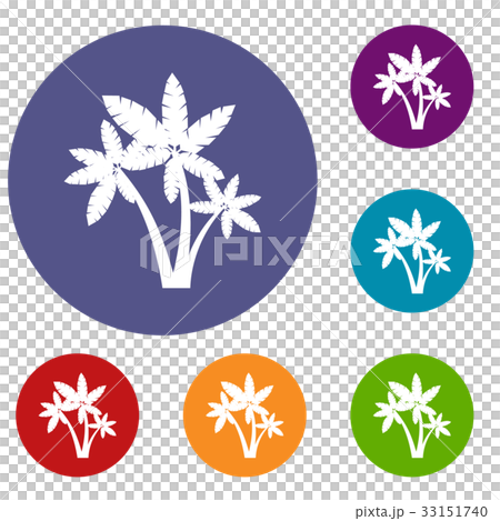 Three palm trees icons set Three palm trees icons set 33151740