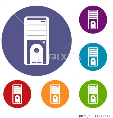 Computer system unit icons set 33151751