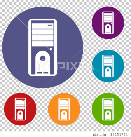 Computer system unit icons set 33151751