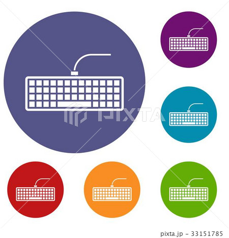 Black computer keyboard icons set 33151785