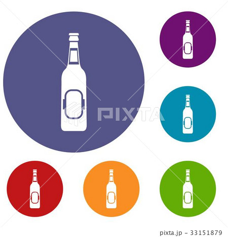 Bottle of beer icons set Bottle of beer icons set 33151879