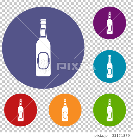 Bottle of beer icons set Bottle of beer icons set 33151879