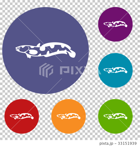 Anarhichas fish icons set 33151939