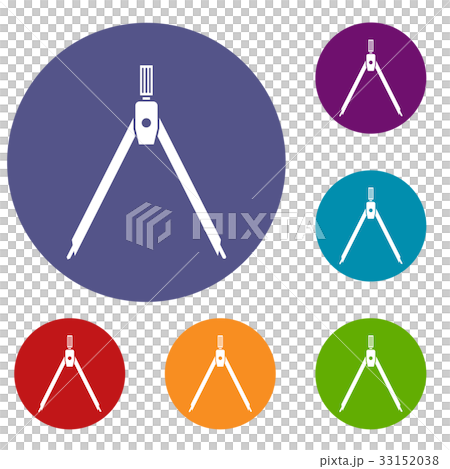 Drawing compass icons set Drawing compass icons set 33152038