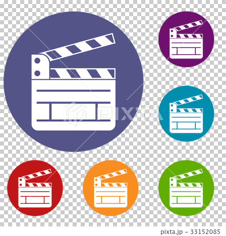 Clapperboard icons set 33152085