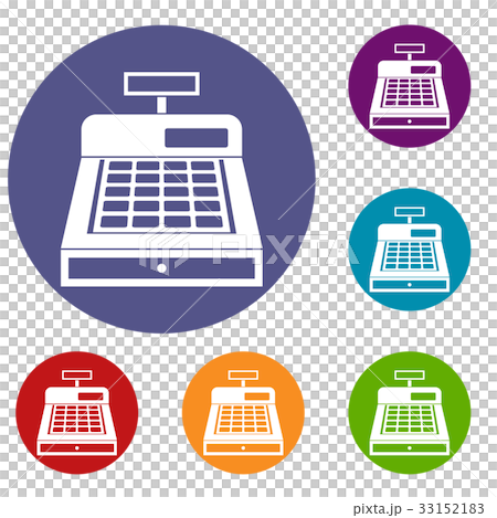 Cash register icons set Cash register icons set 33152183