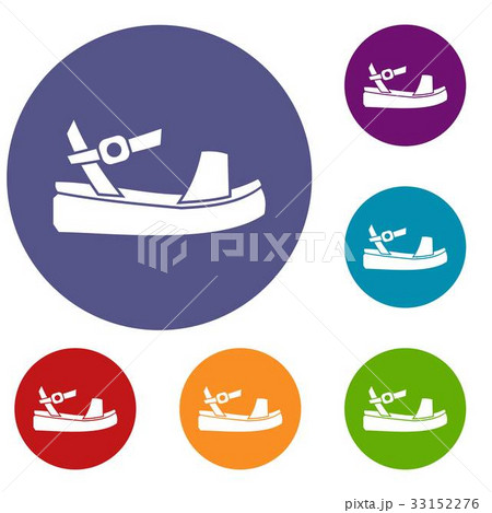 Women sandale icons set 33152276